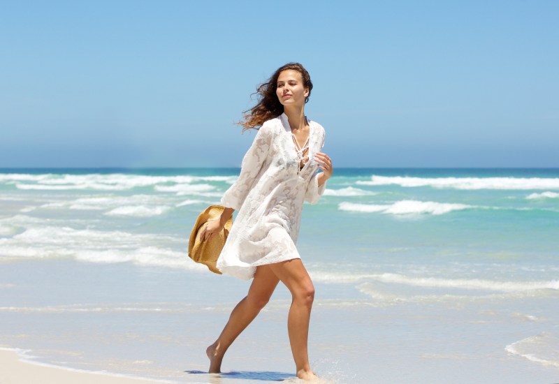 Woman deals beach dress